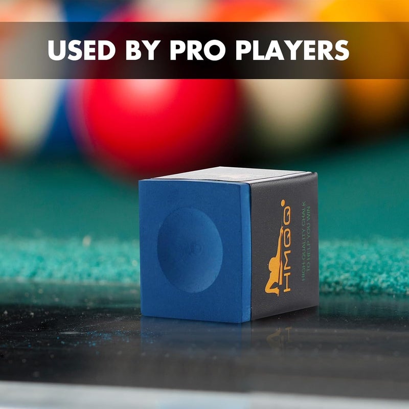 HMQQ Nano Technology Pool Cue Chalk – Professional Billiard Chalk for Tournaments, High Performance, Low Deflection, Durable, Reduces Miscues(2/6/12 Pack,Each Pack Containing 2 Cubes) - Image 5
